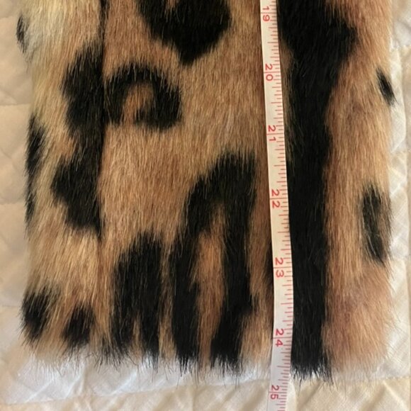 Revolve House of Harlow Faux Fur Leopard Jacket Pockets Medium Buttons Back Slit - Picture 7 of 8